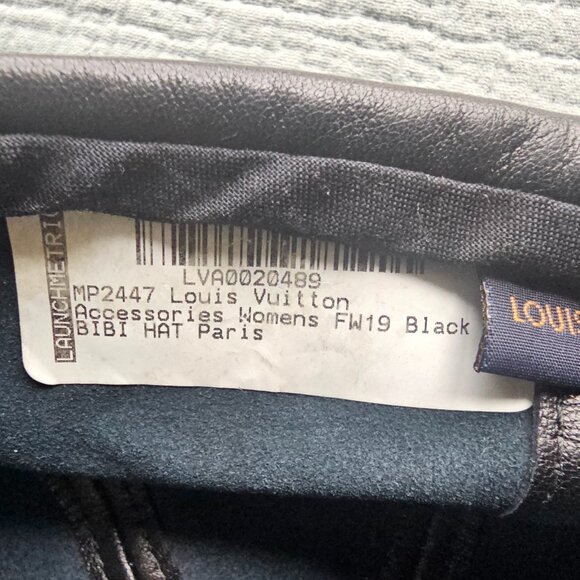 RARE Louis Vuitton Women\'s Black Leather BIBI Hat FW19 main image 4